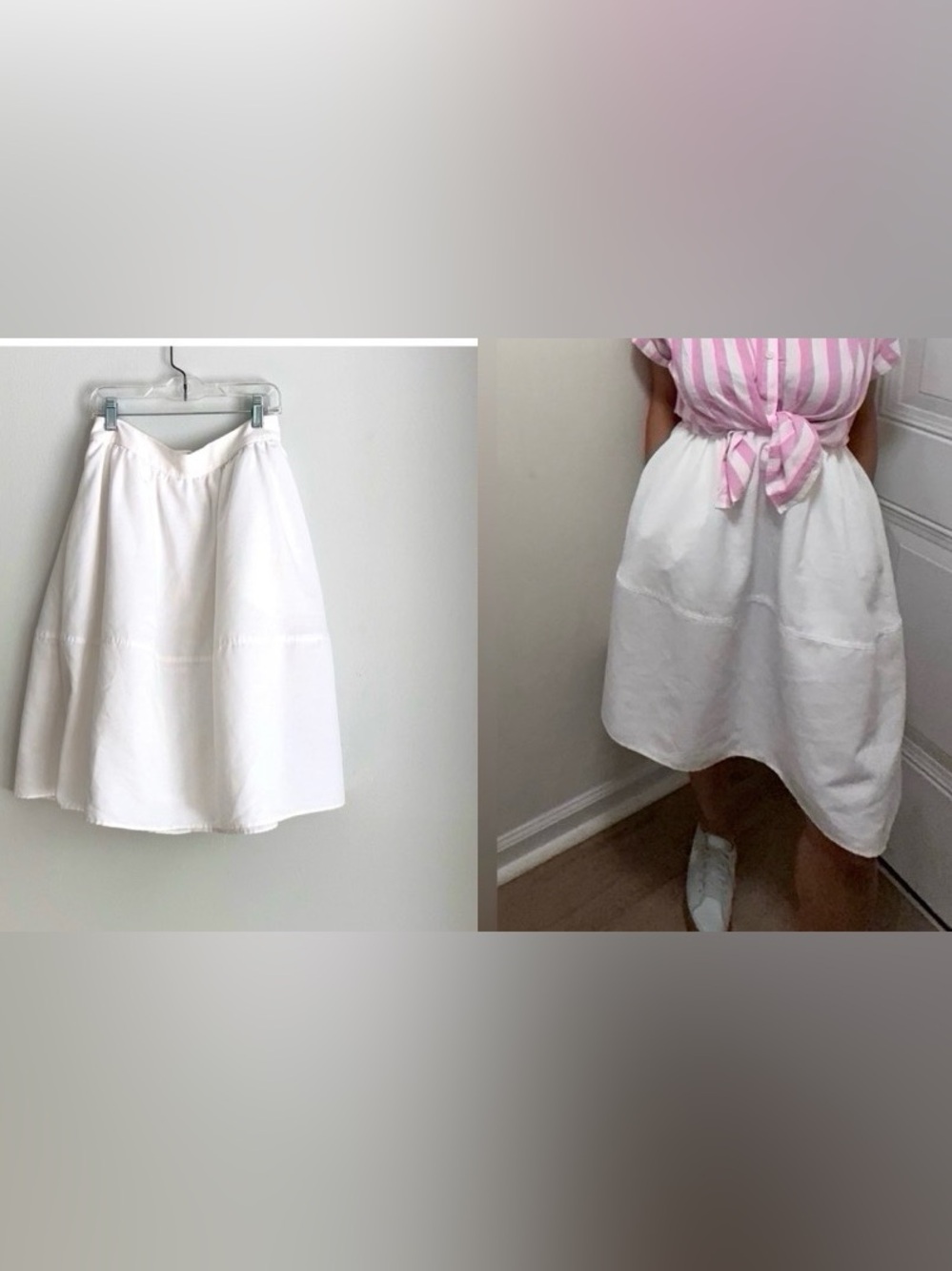Express White full skirt with pockets
